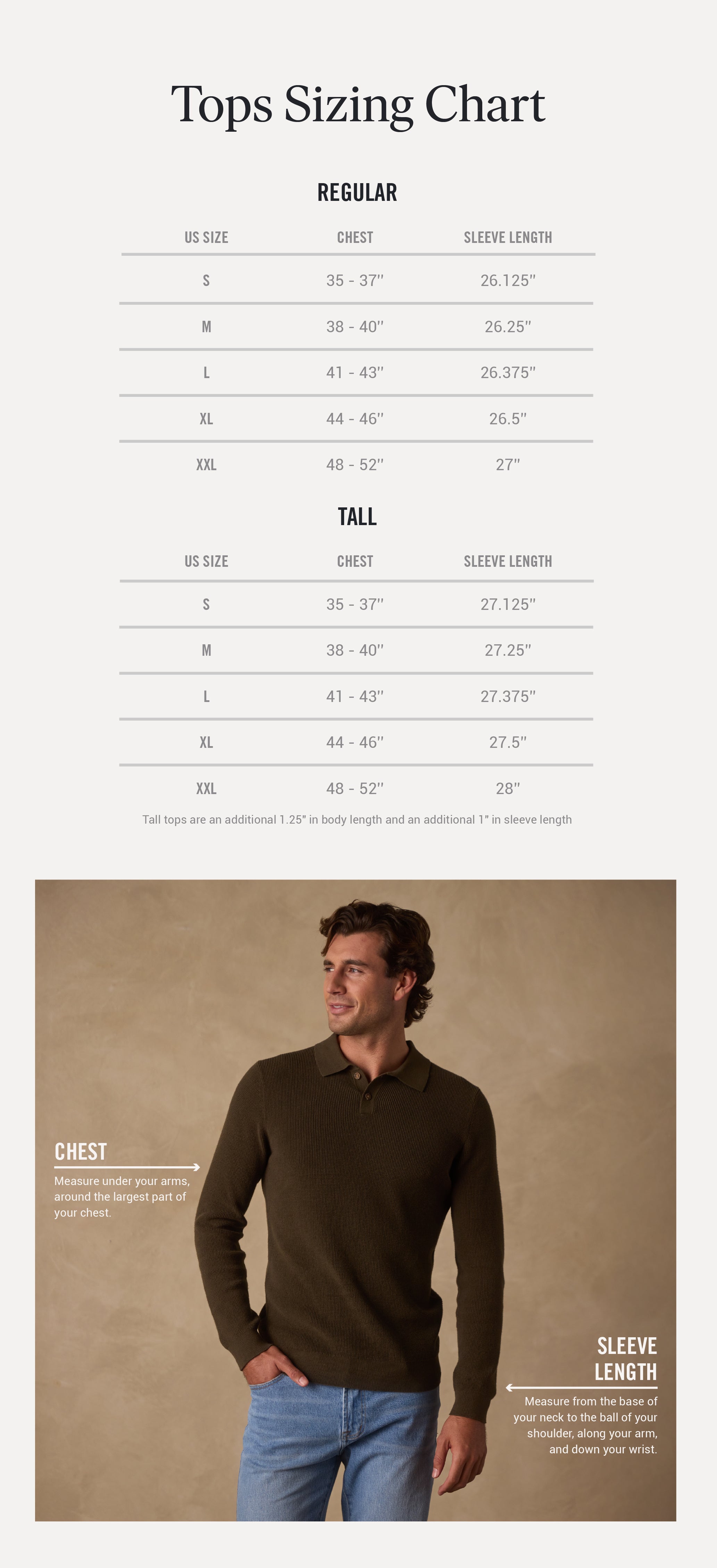 Product size guide