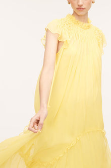 Smocked Chiffon Dress | Canary Yellow