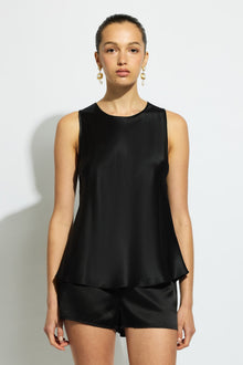 Pure Silk Singlet | Black