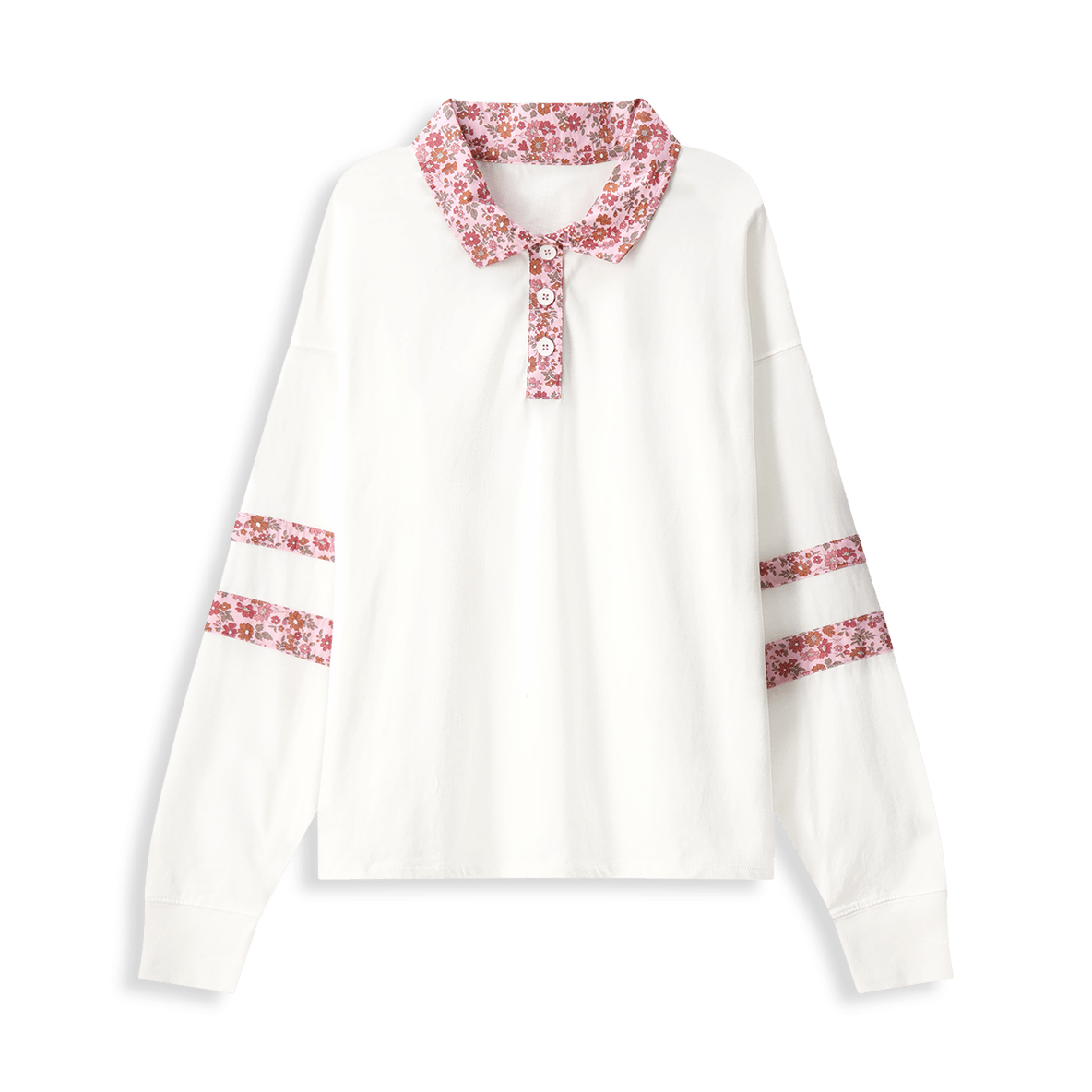 The Essential Jersey Stripe Polo with Floral Print