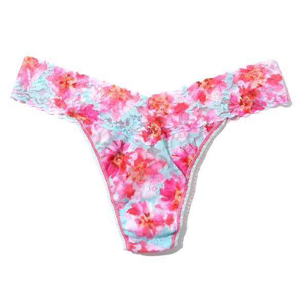 Signature Lace Original Rise Thong | First Bloom (Blue)