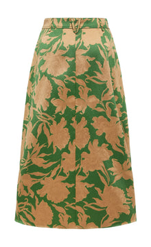Floral Midi Skirt | Green