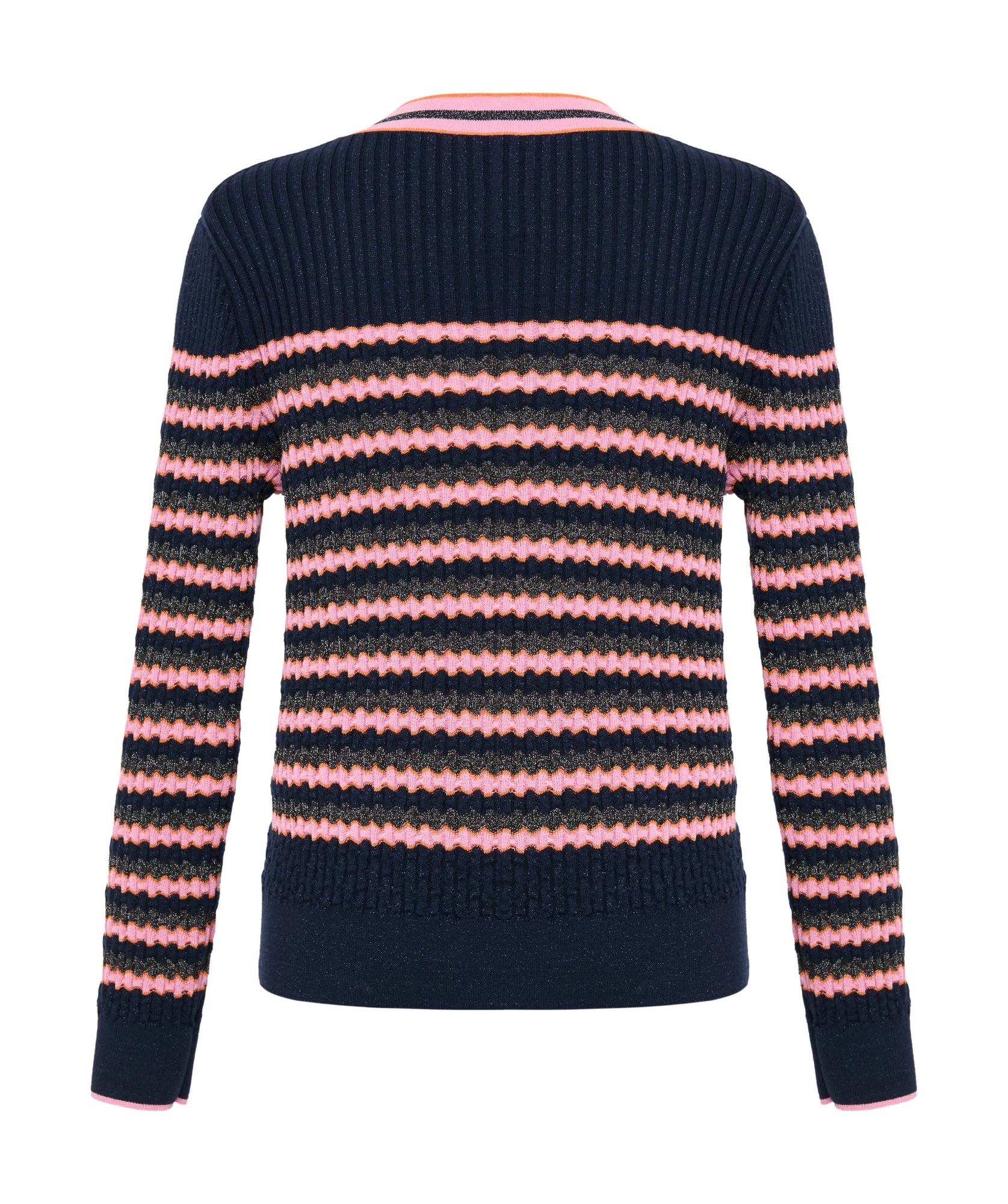 Striped Knit Cardigan | Pink