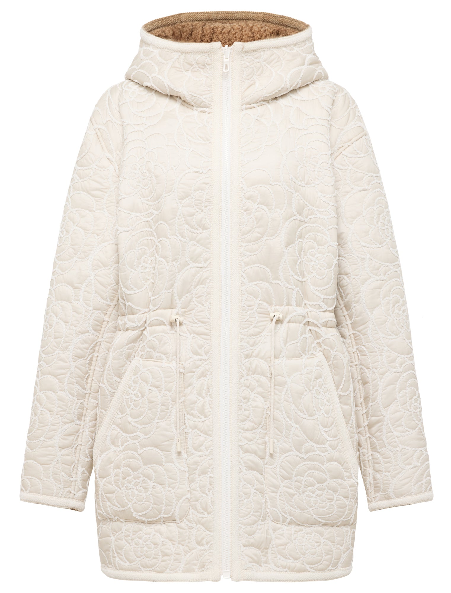 Waist-Defining Cotton Jacket | Beige