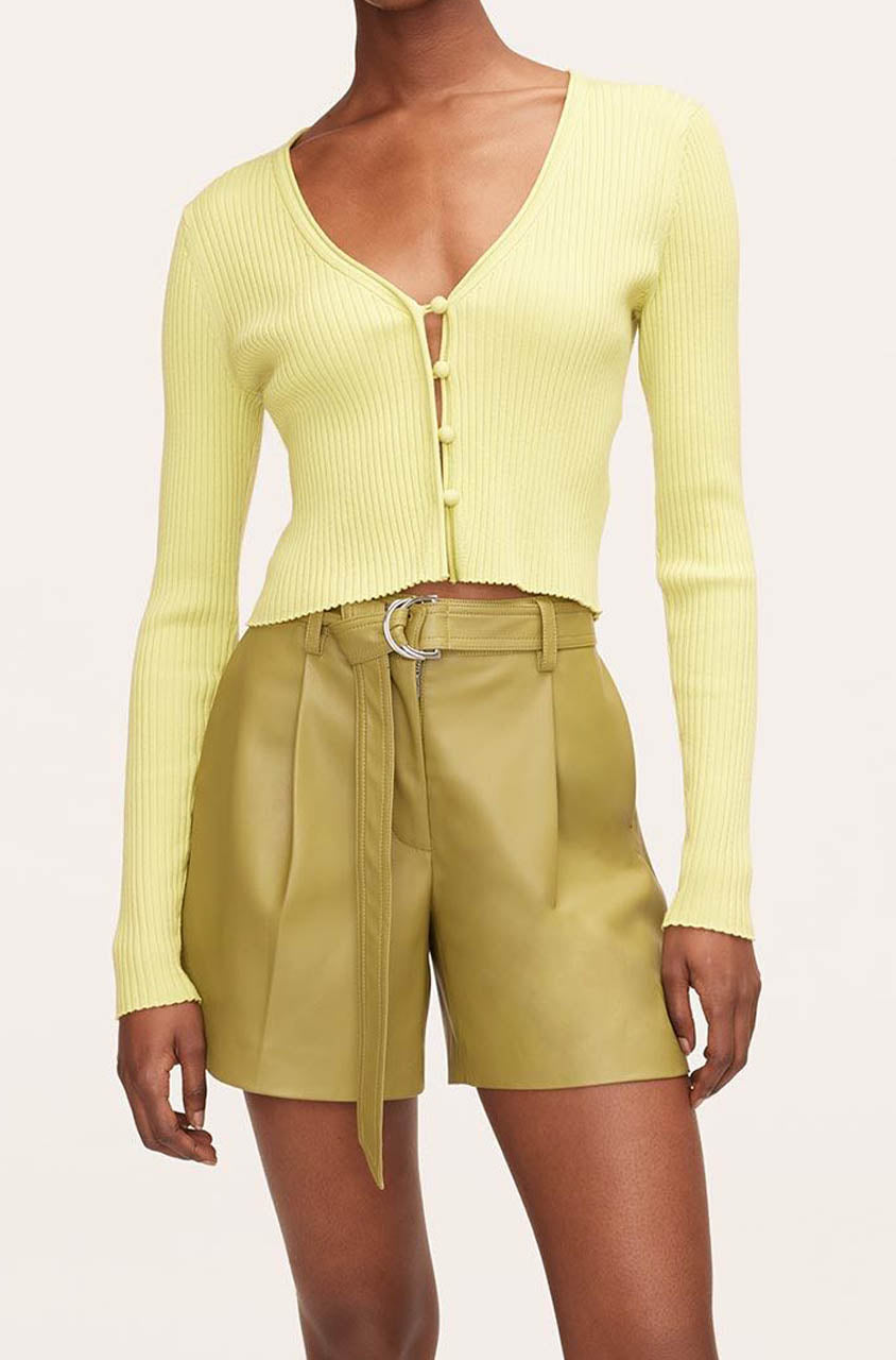 Vegan Leather Belted Short | Manzanilla