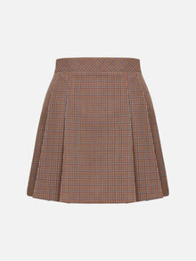Plaid A-Line Skirt | Brown