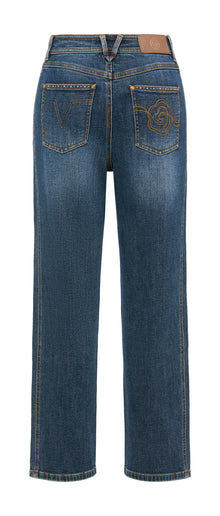 High-Waisted Straight-Leg Jeans | Blue