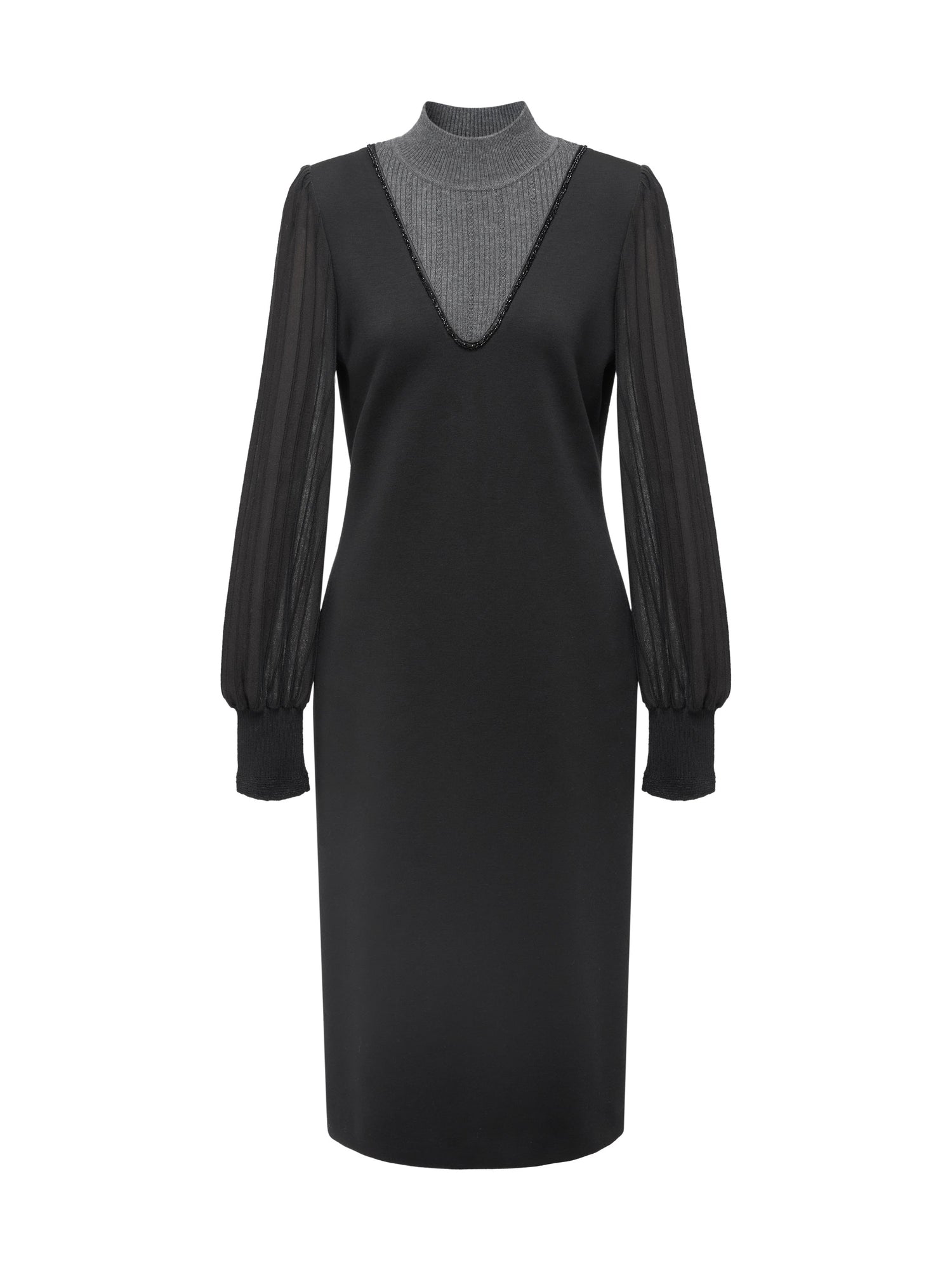 Winter Waist-Defined Dress | Black