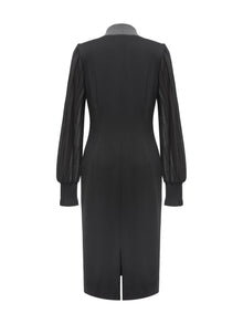 Winter Waist-Defined Dress | Black