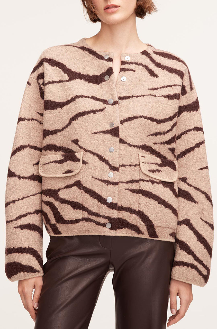 Zebra Jacquard Cropped Jacket | Zebra Port Combo