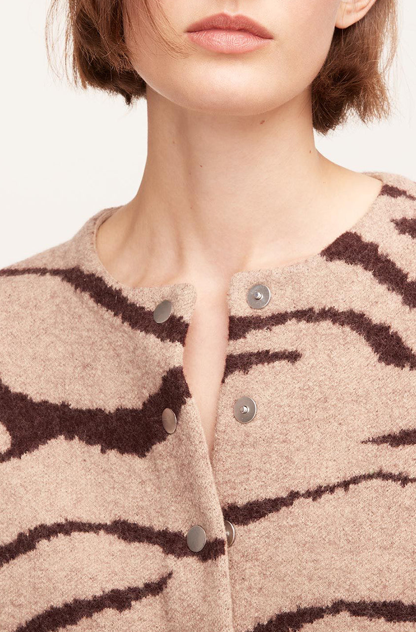 Zebra Jacquard Cropped Jacket | Zebra Port Combo