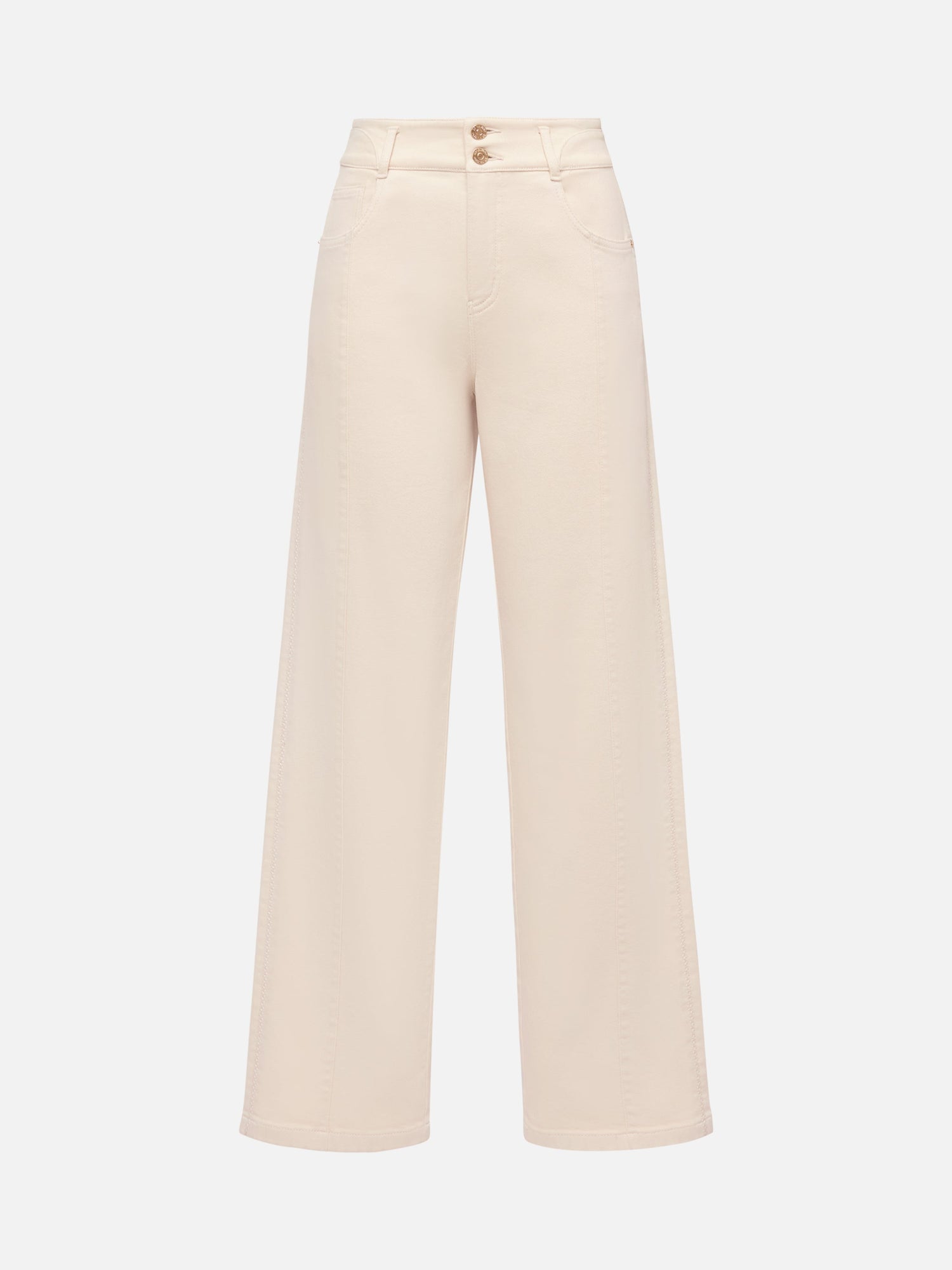 High-Waisted Wide-Leg Jean | Beige