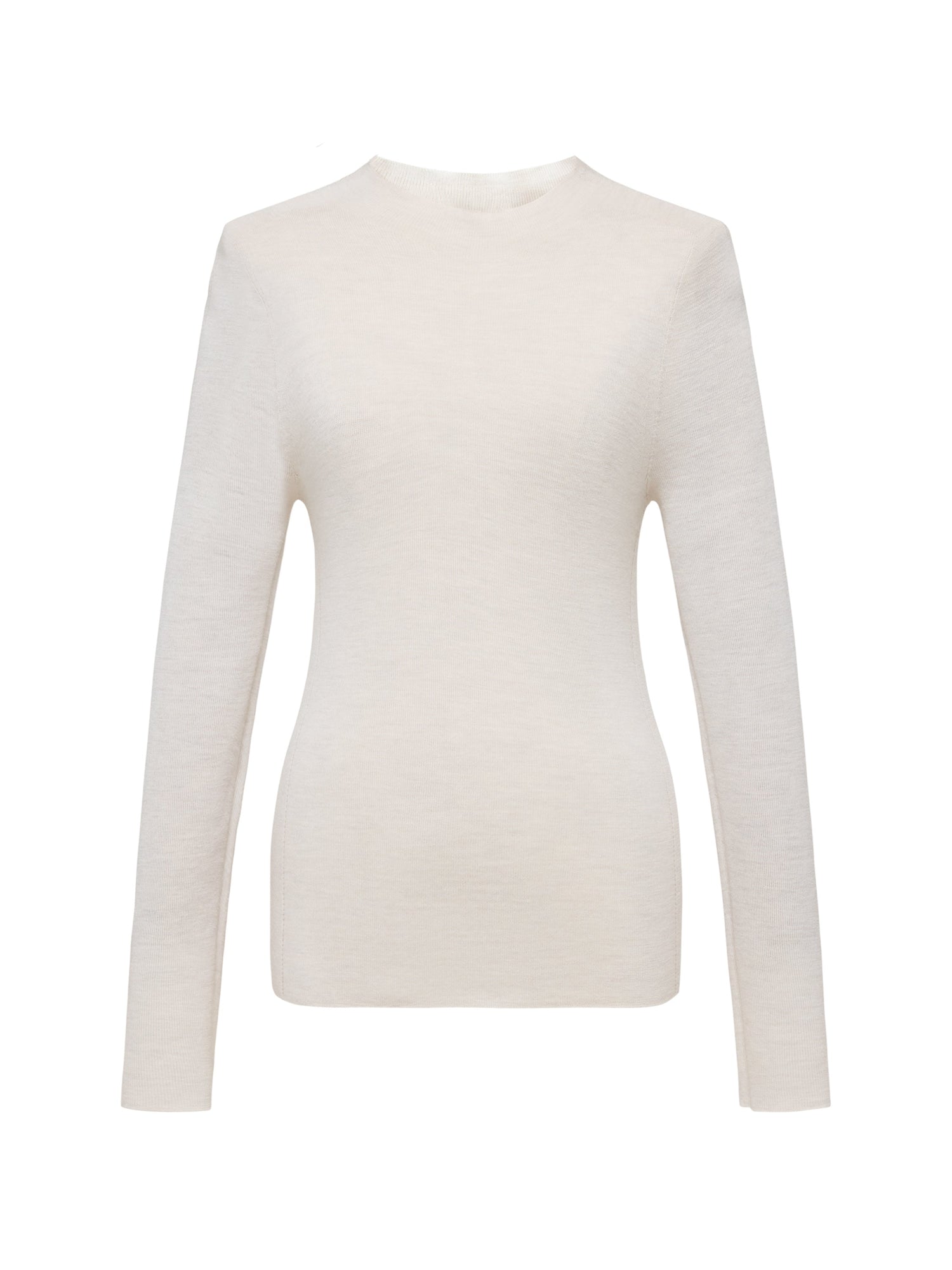 Machine Washable Wool Seamless Base Layer Top | Beige