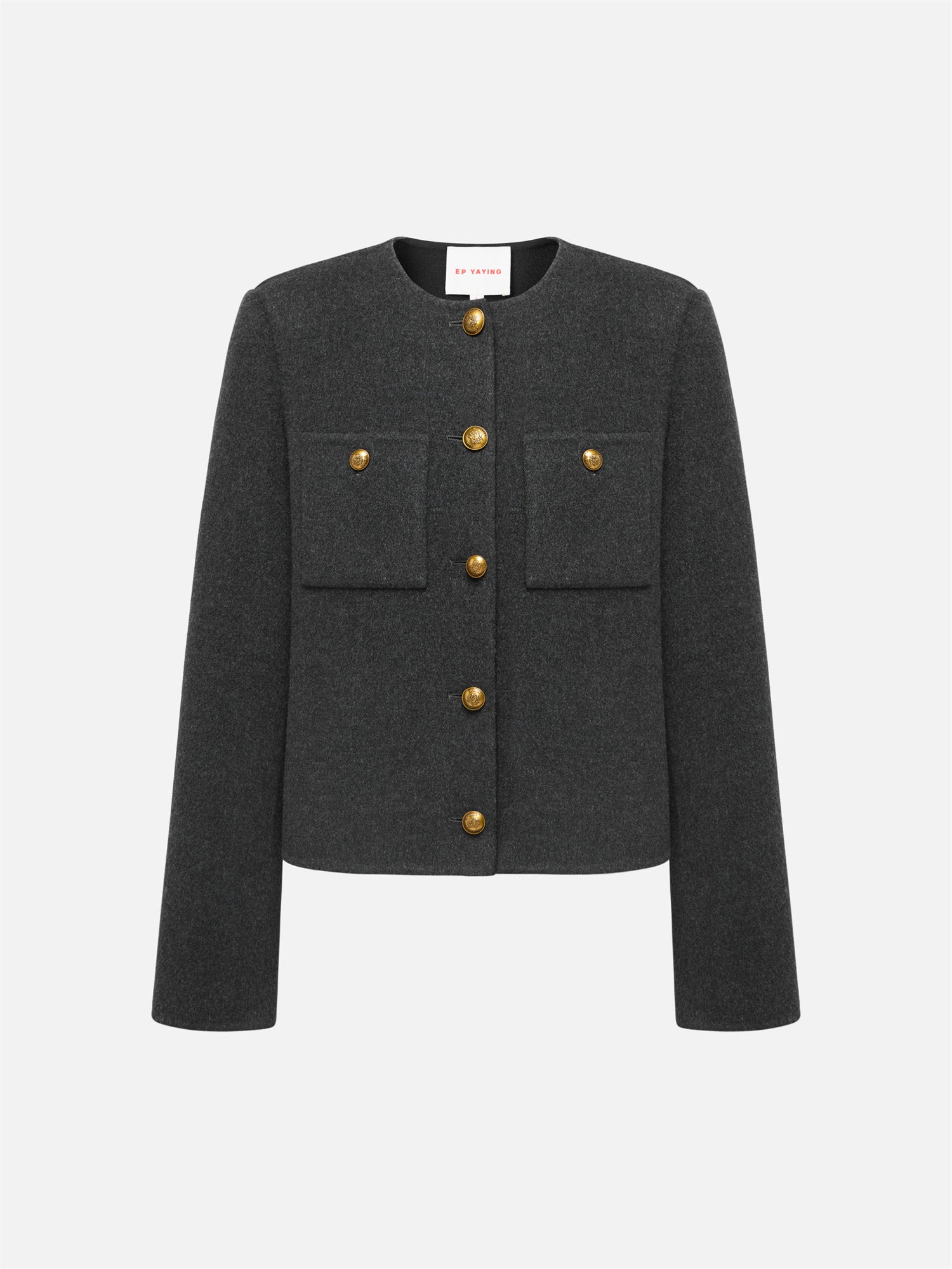 Pure Wool Tweed Coat | Grey