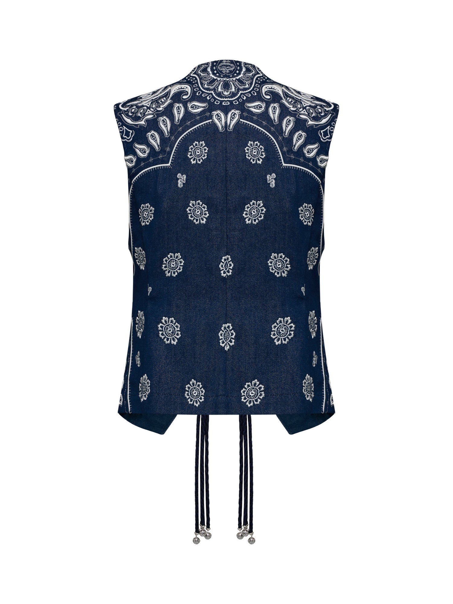 Denim Vest | Navy/White