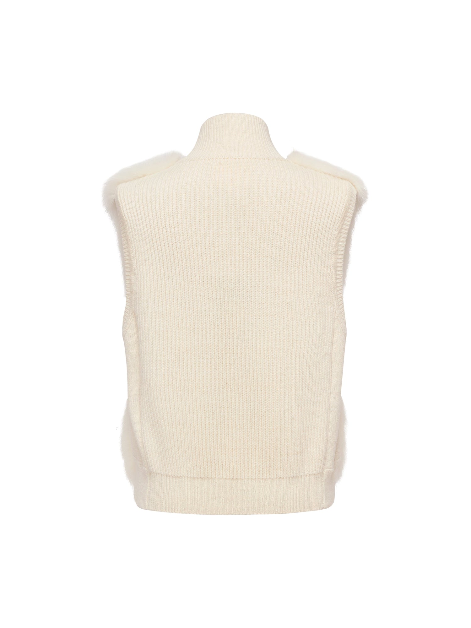 Sheep Wool & Cashmere Blend Vest | White
