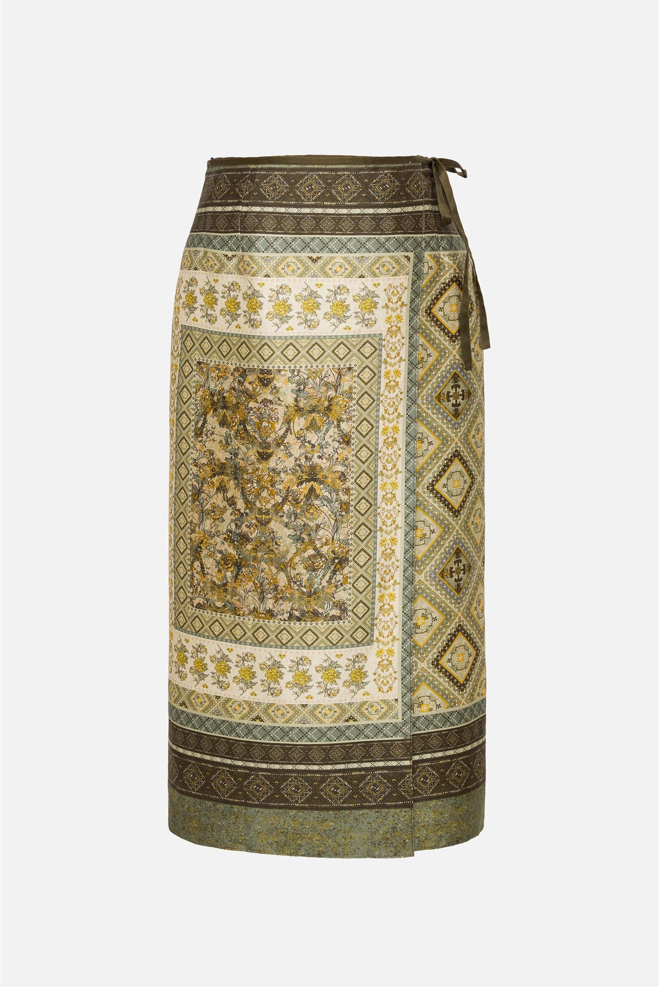 Mulberry Silk-Cotton Blend Skirt | Green