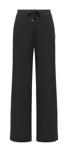 Slim Fit Wide-Leg Pant | Black
