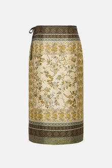 Mulberry Silk-Cotton Blend Skirt | Green