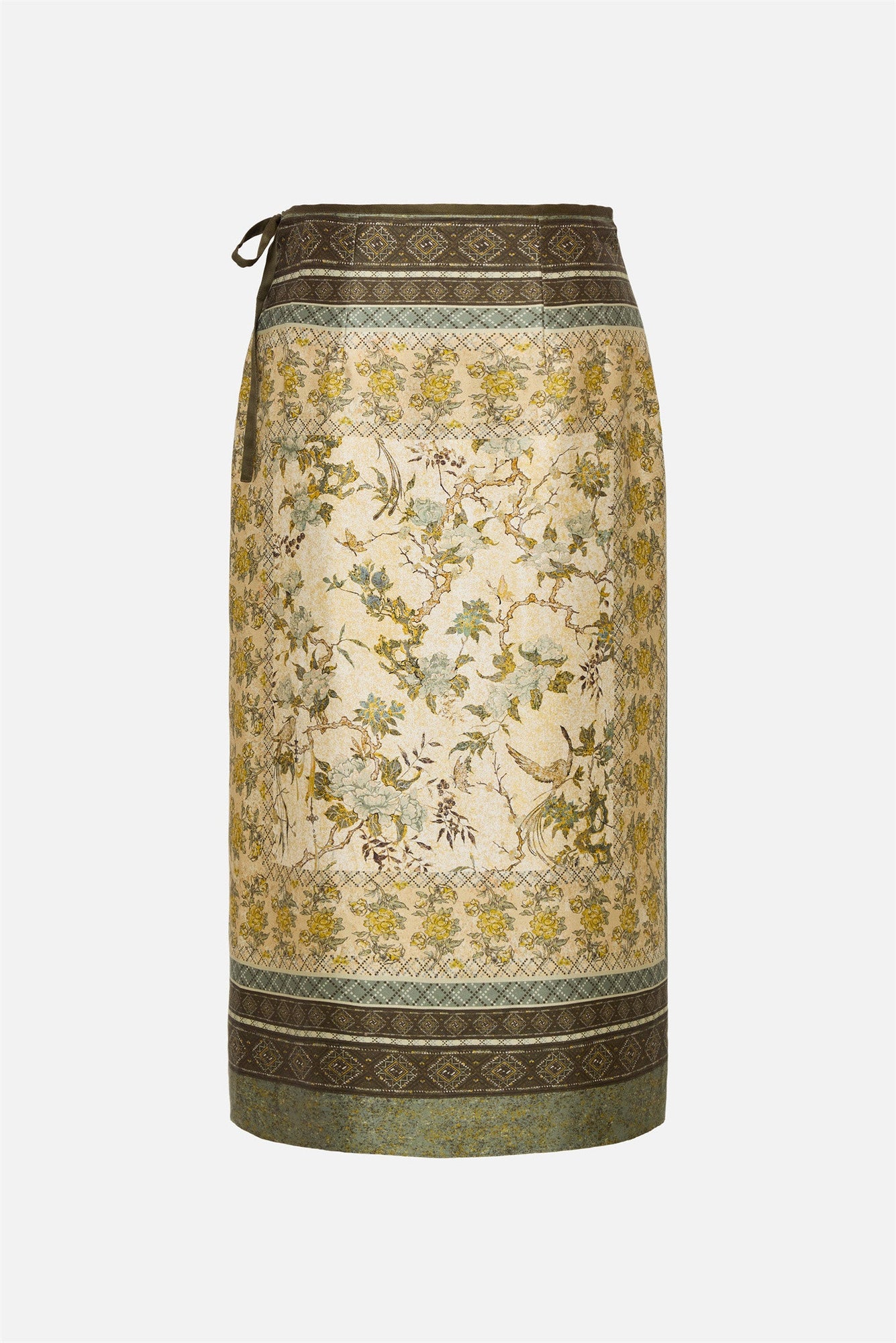 Mulberry Silk-Cotton Blend Skirt | Green