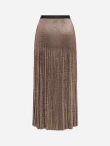 Foil Pleated Skirt | Golden