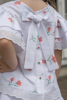 Baby Girls | Tulip Cotton Blouse and Shorts Set | White