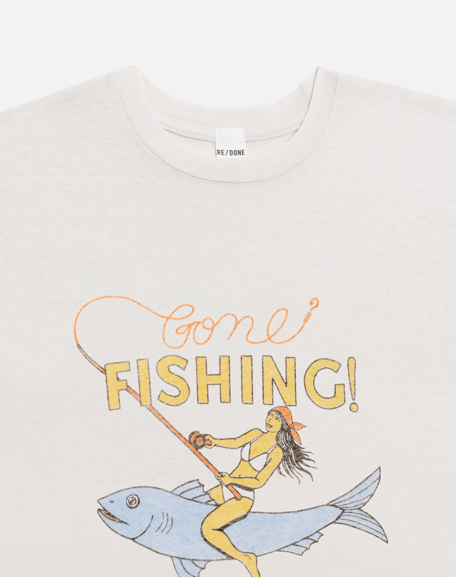 Womens | Boyfriend "Fishing" Tee | Vintage White