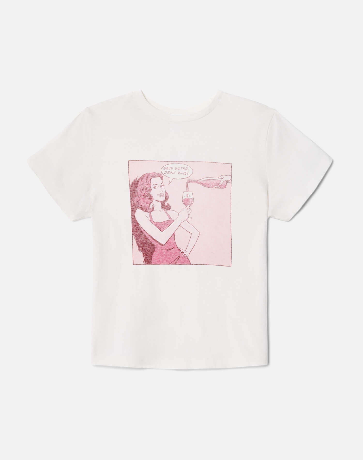 Womens | Classic "Drink Wine" Tee | Vintage White