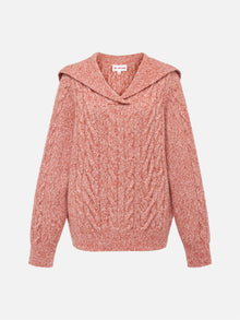Cable Knit Pullover | Orange