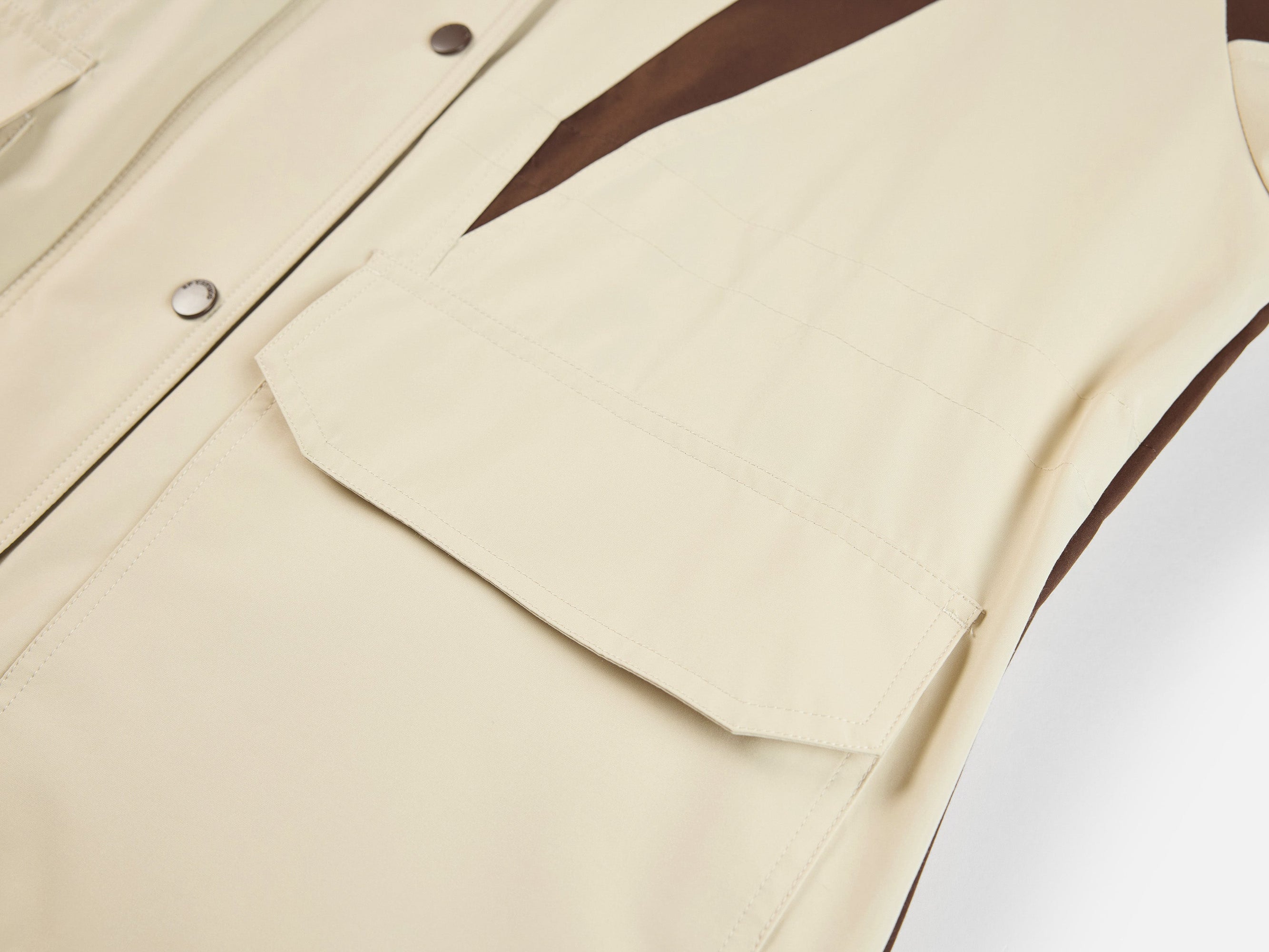 Contrast Trim Coat | Beige