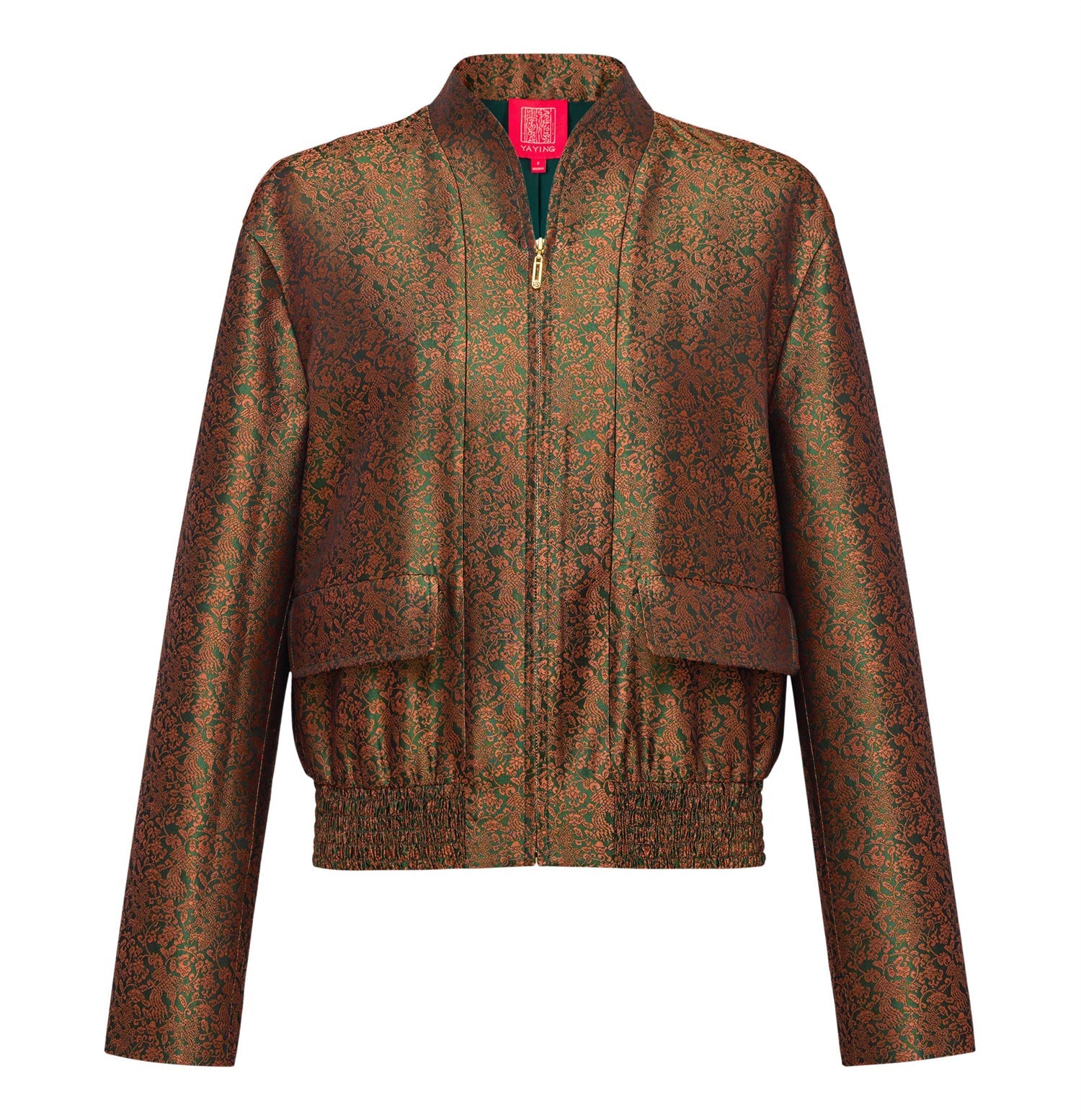 Innovative Stand-Collar Baseball Jacket | Brown