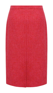 Imported Tweed Pencil Skirt | Rose Red