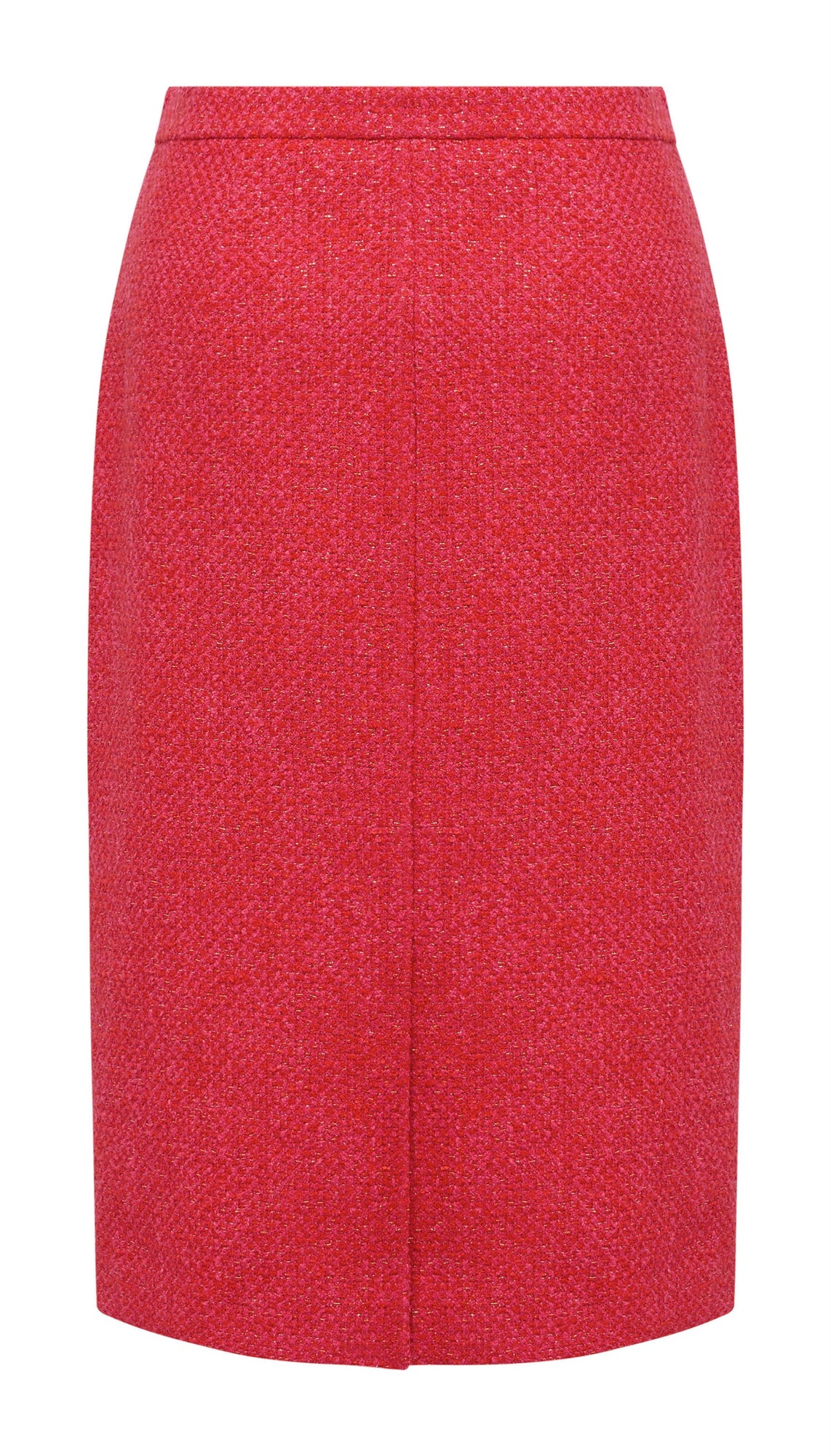 Imported Tweed Pencil Skirt | Rose Red
