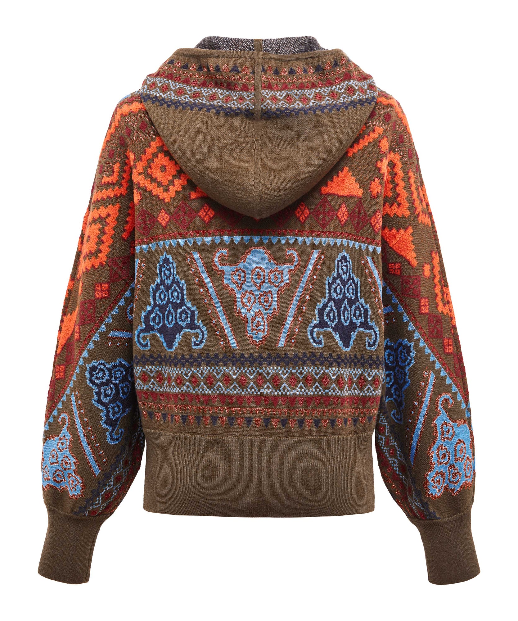 High-waisted Hooded Sweatshirt | Brown