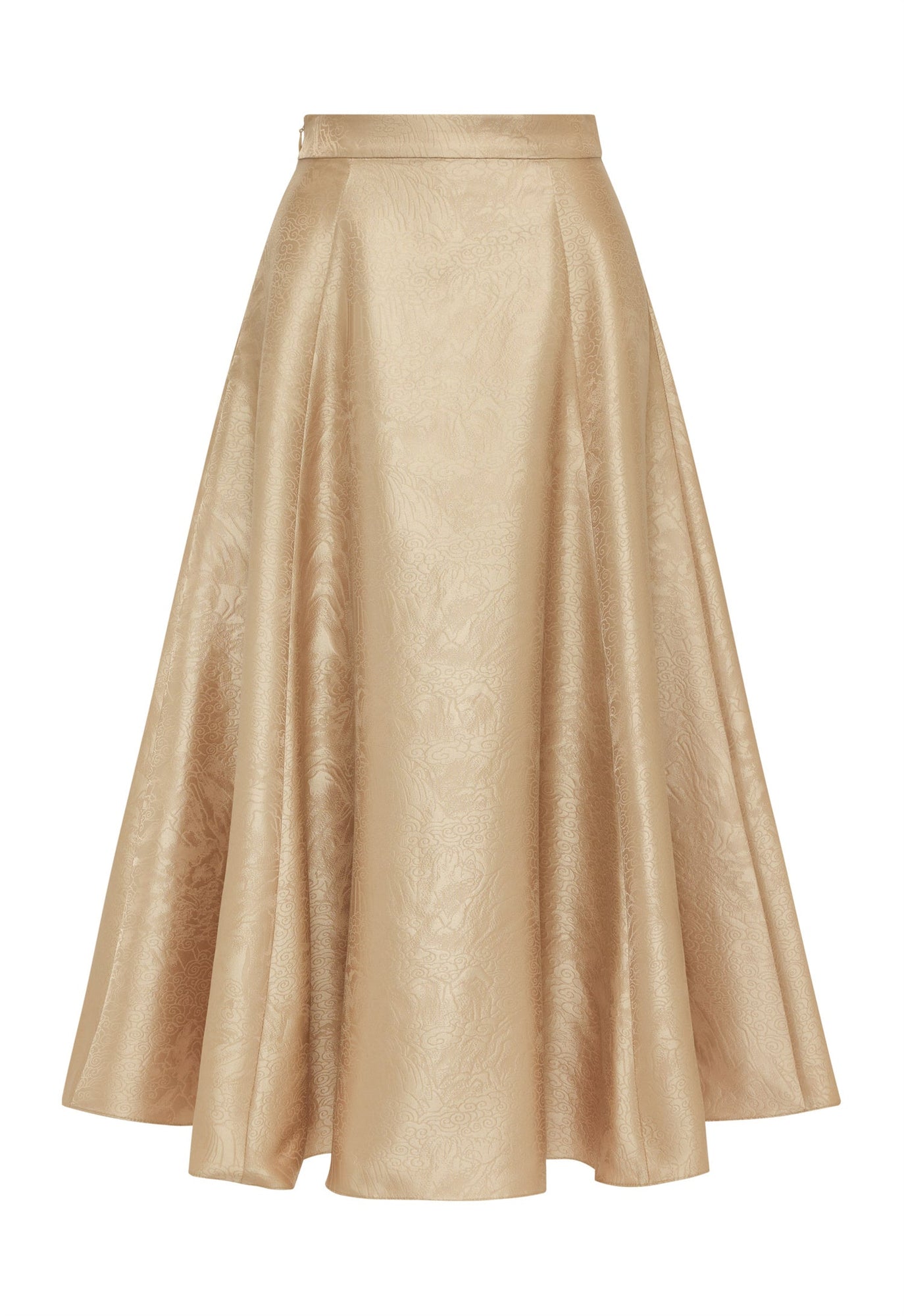 Chinese Style Dark Pattern Skirt | Khaki