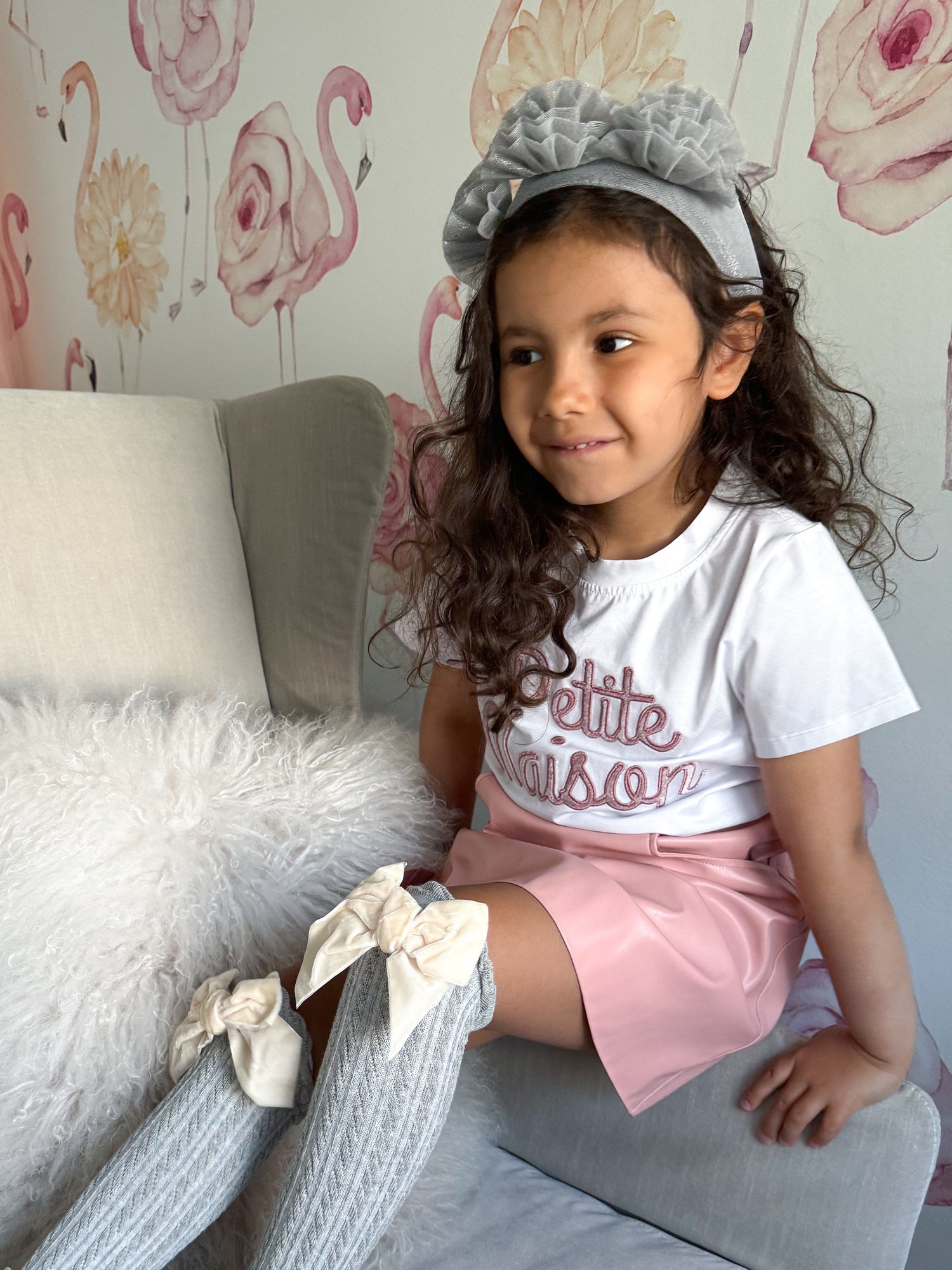 Francesca Tulle Headband | Grey