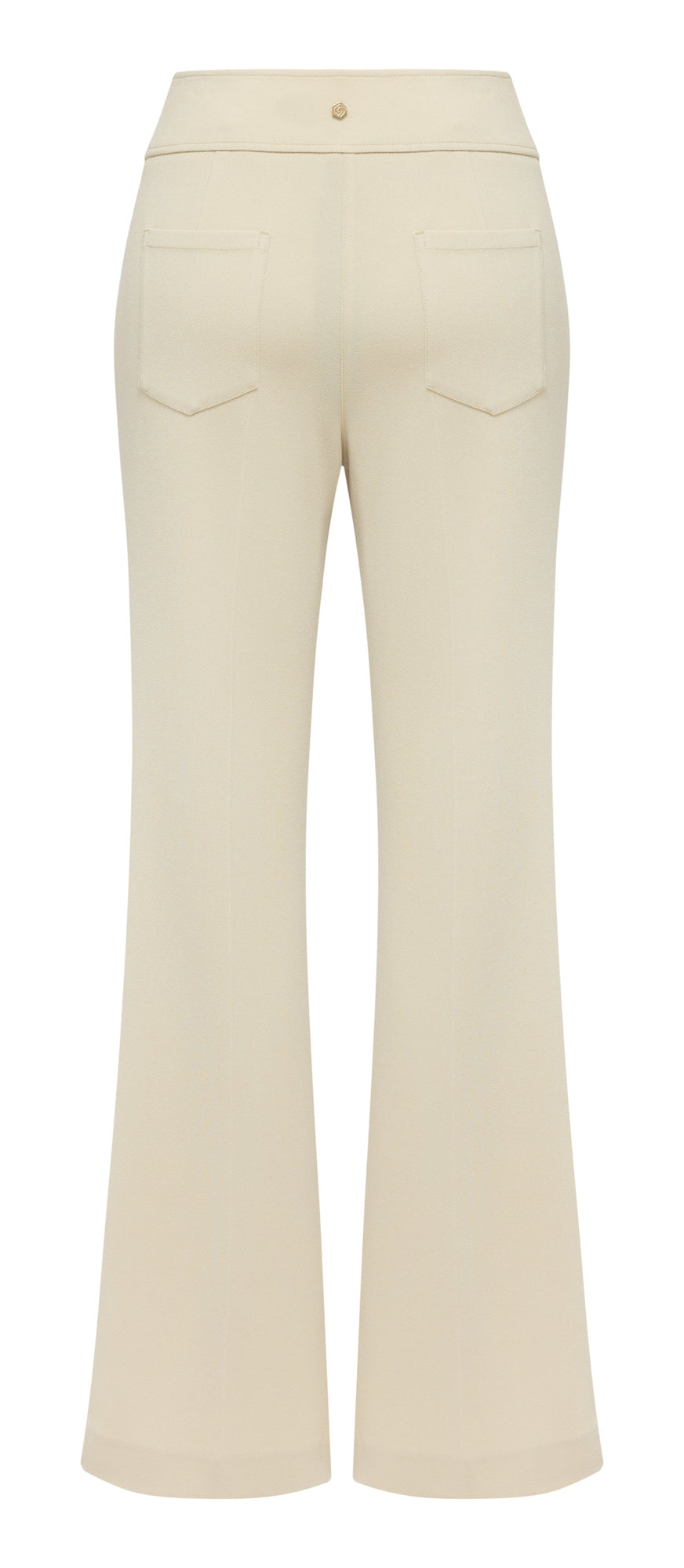 Triacetate Straight Flared Pants | Beige