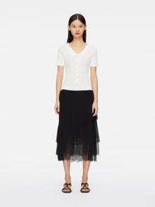 Ribbed Knit Top | White