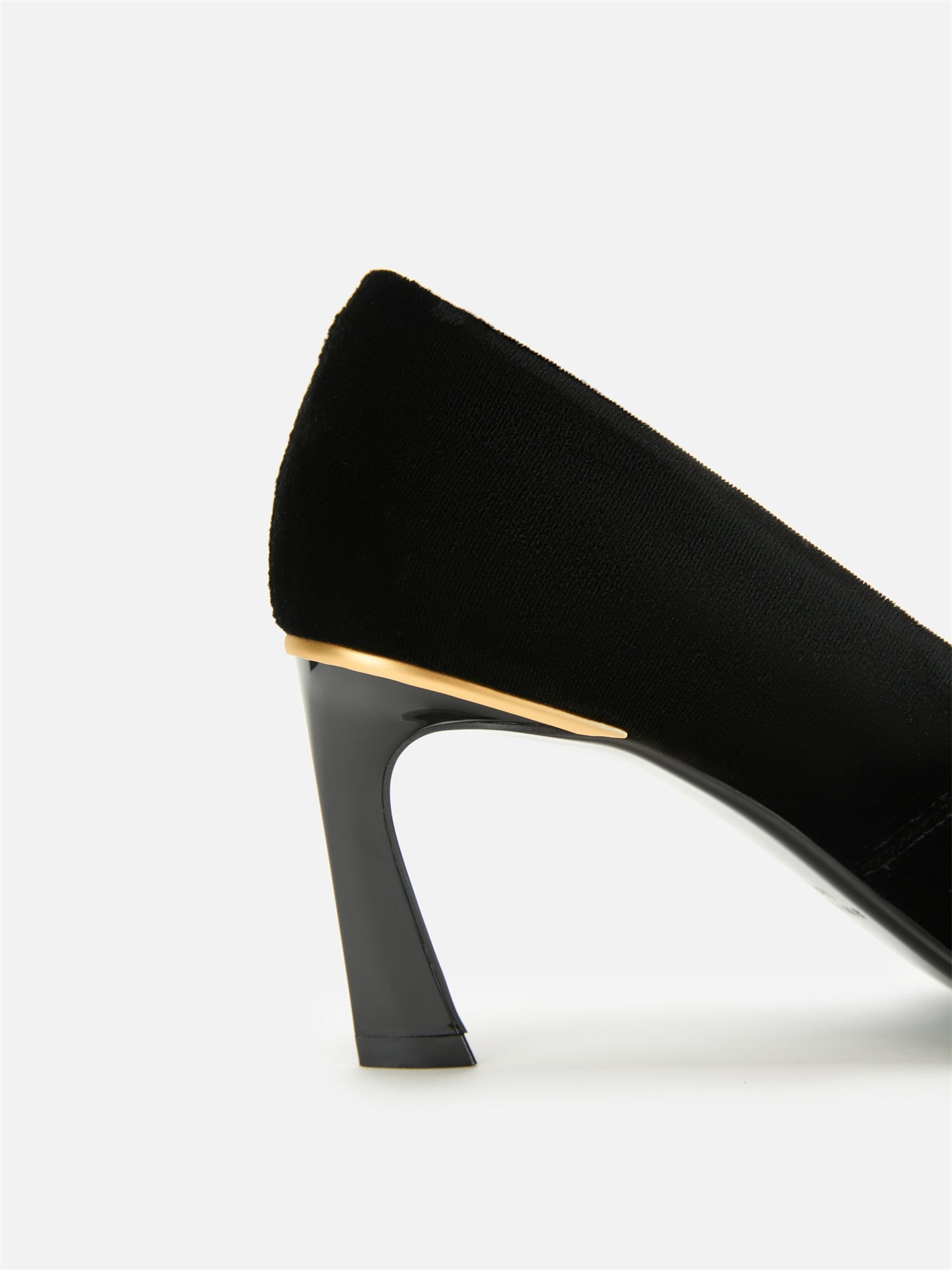 Peony Diamond Velvet High Heels | Black
