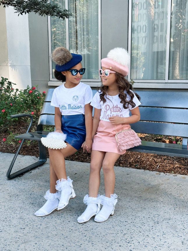 Baby Girls | Vegan Leather Skirt | Navy