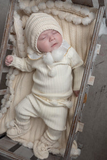 Baby Unisex | Organic Cotton Knit Bonnet | Oatmeal