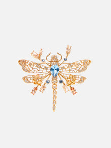 Dragonfly Brooch | Copper/Bluezircon/White Zircon