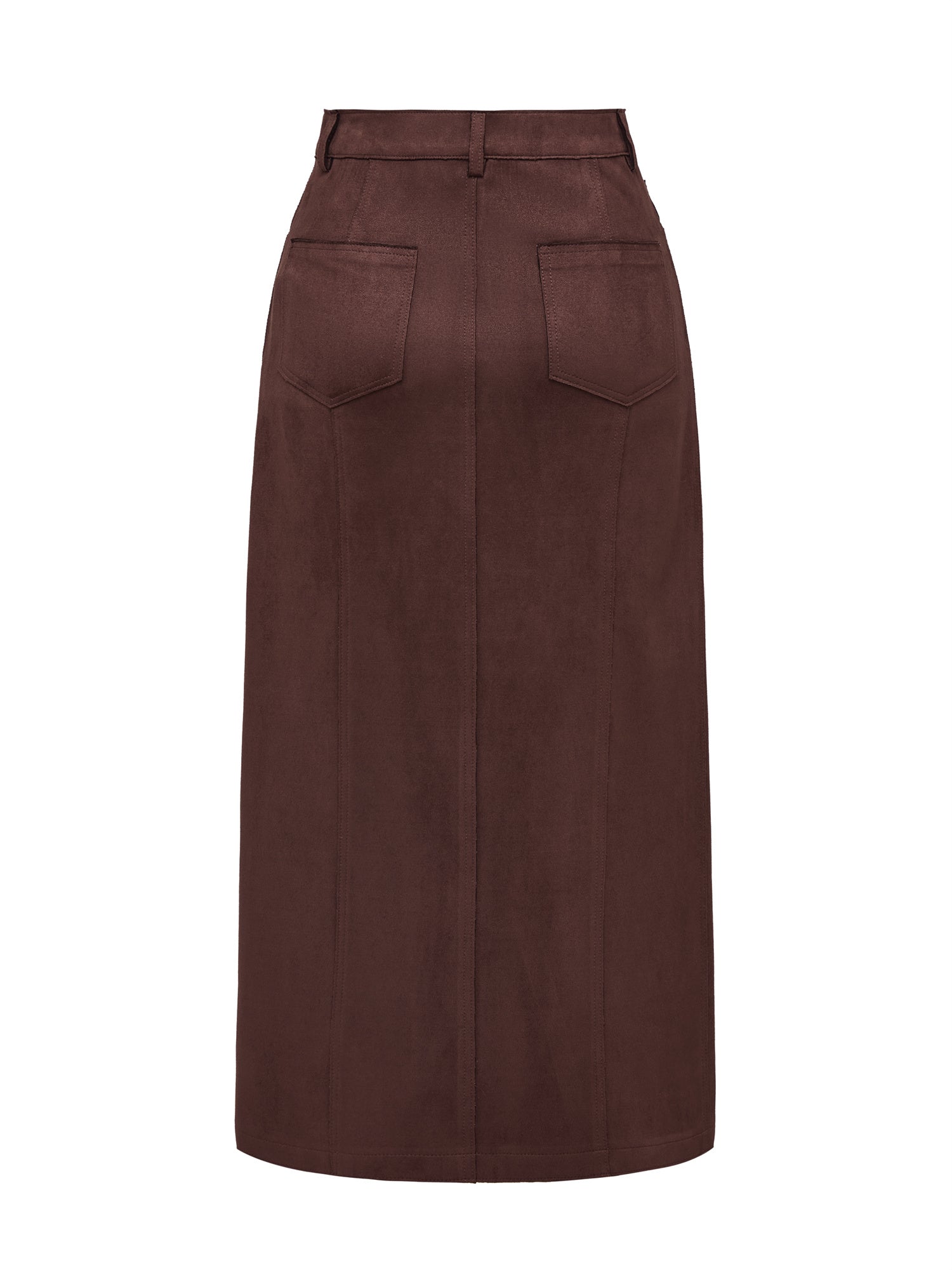 Pocket Style Maxi Skirt | Brown