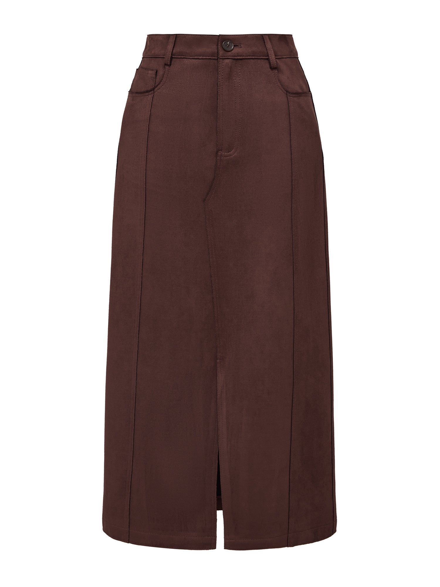 Pocket Style Maxi Skirt | Brown