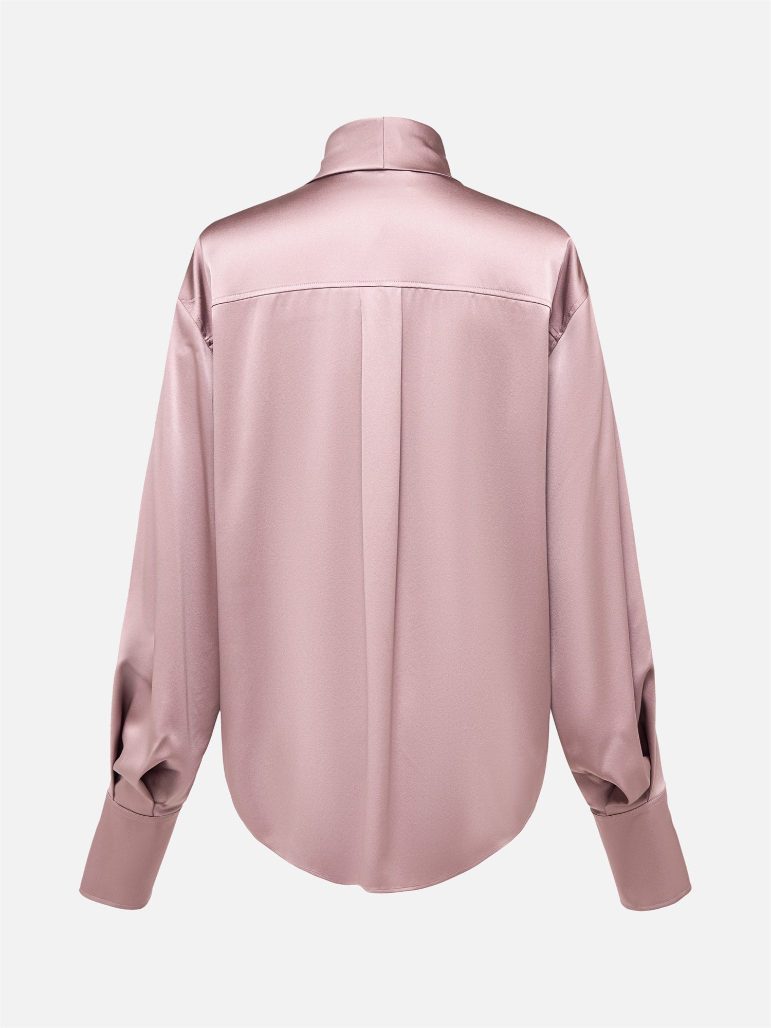 Heavy Silk Satin Ribbons Shirt | Purple