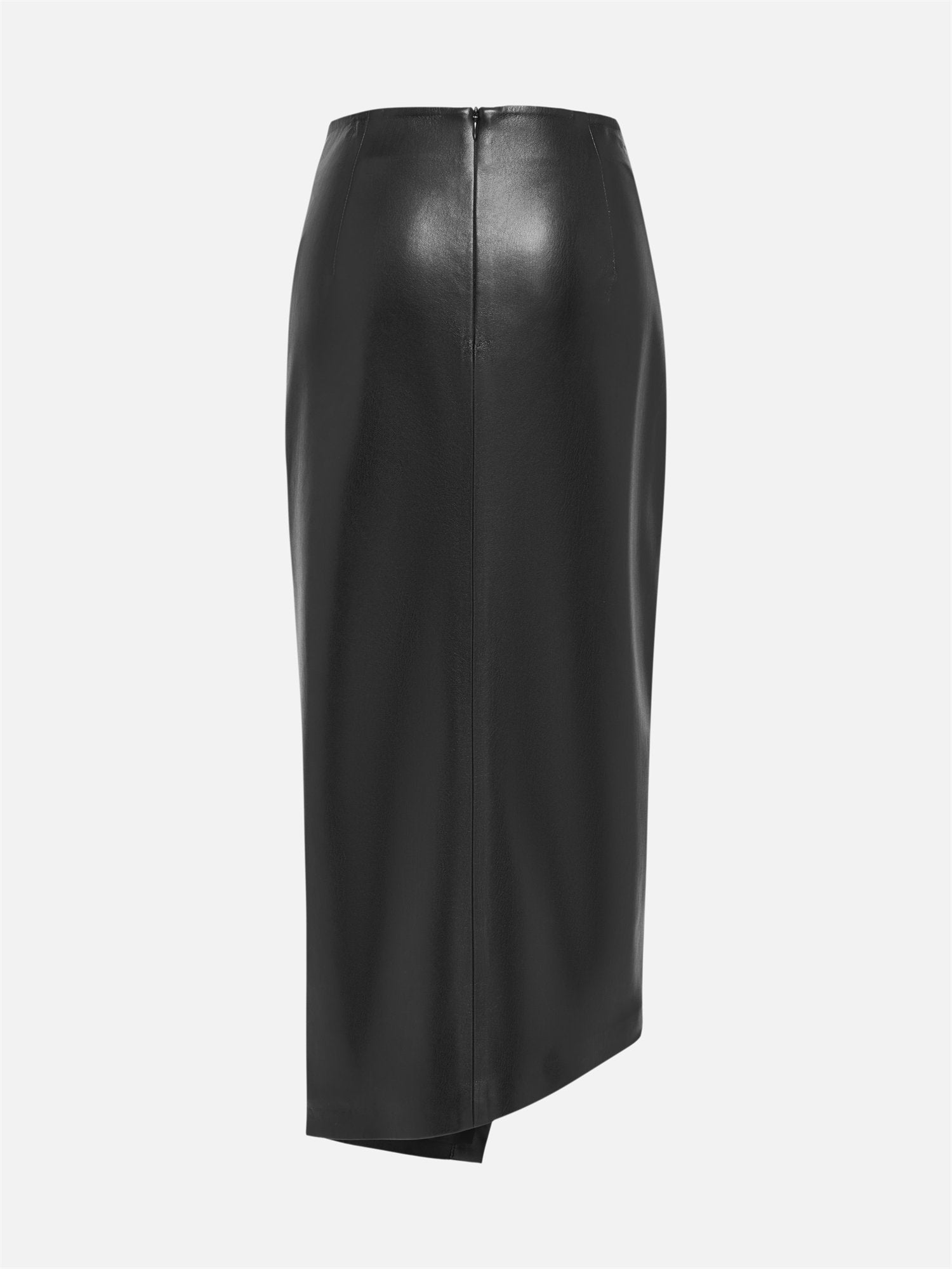 Split Bodycon Leather Skirt | Black