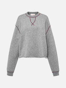 Boxy Round Neck Sweatshirt | Grey