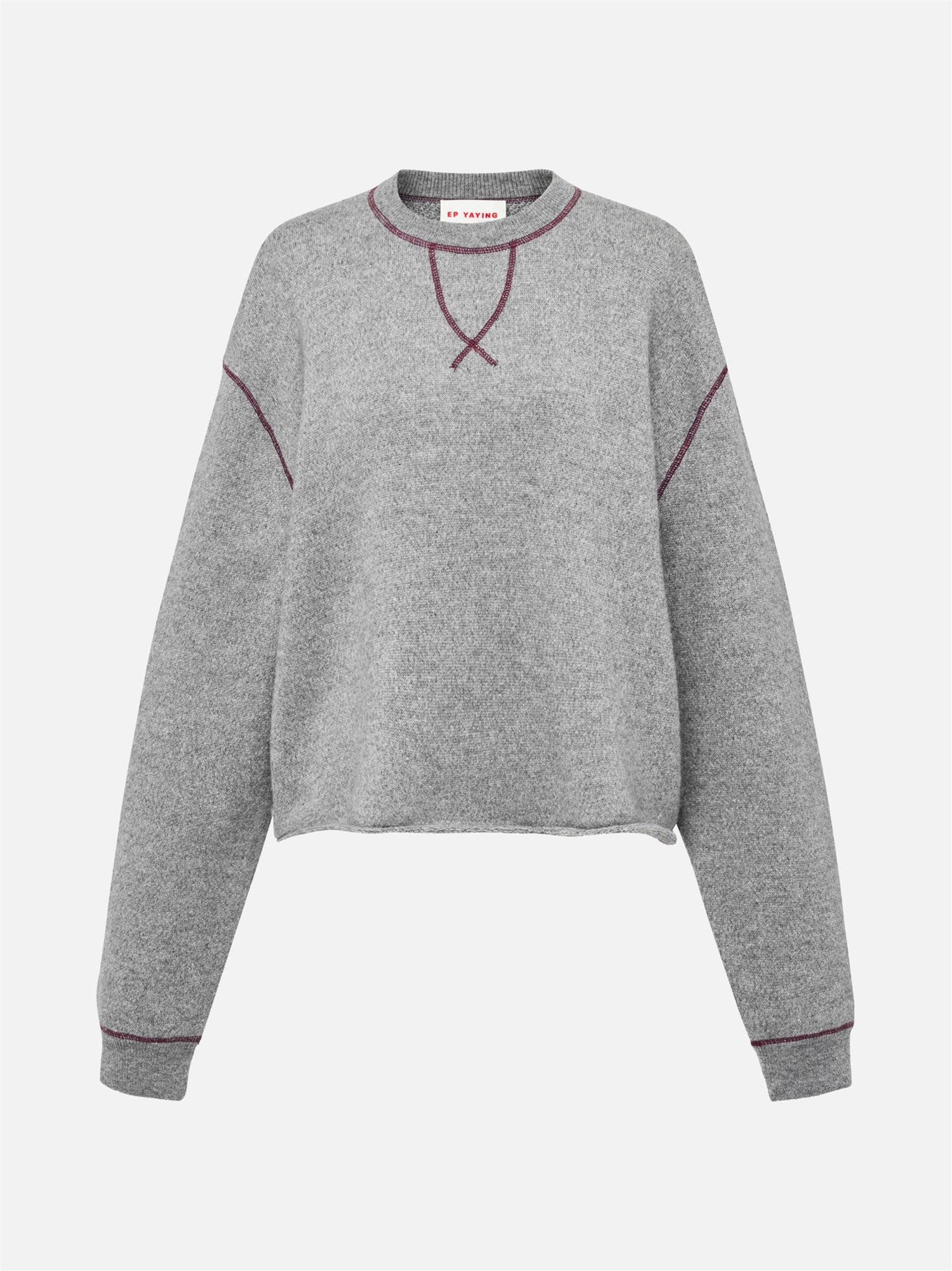 Boxy Round Neck Sweatshirt | Grey