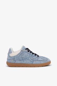 08 Denim Raw Edge Sneakers | Light Blue Vintage