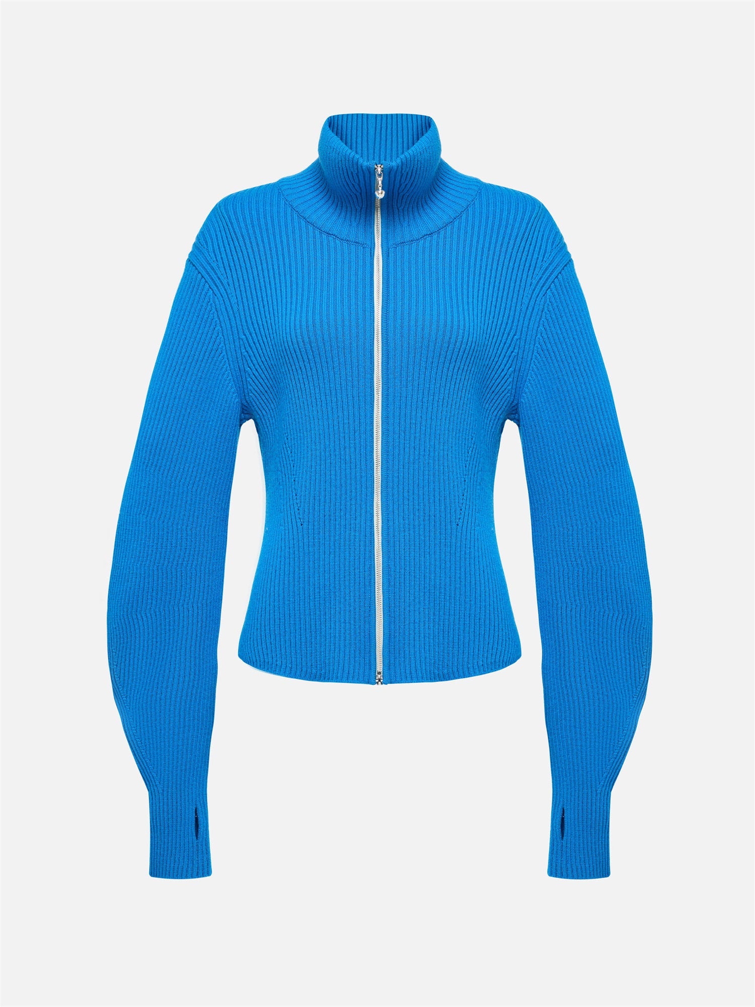 Gemstone Wool-Cashmere Oversized Lapel Cardigan | Blue